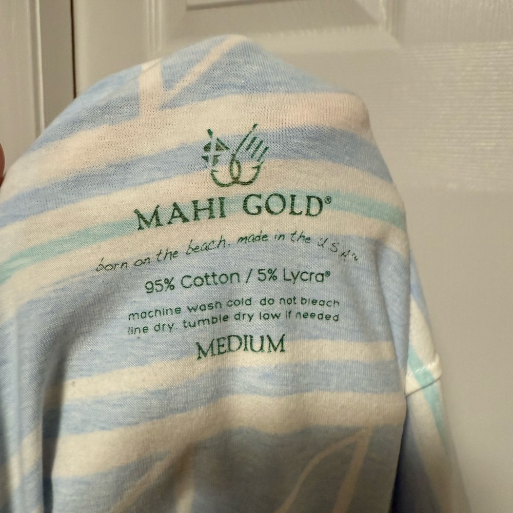 MAHI GOLD Blue and White Bateau Neck Sundress - Picture 3 of 3